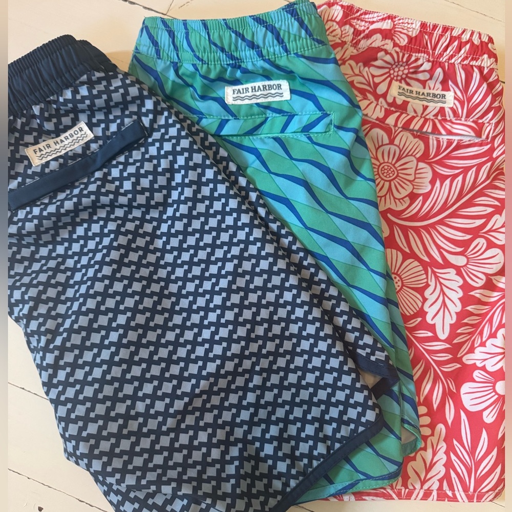 Fair Harbor Anchor and Bayberry Swim Trunks